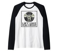 Solleva Come se Nessuno stesse Guardando Il Personal Trainer Maglia con Maniche Raglan