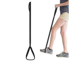 Sollevamenti per le gambe per gli anziani, gambe si trovano con i piedi, sollevatore di gambe rigido - cintura magra regolabile da 115 cm in nero, pieghevole e delicata sulla pelle, ideale per il soll