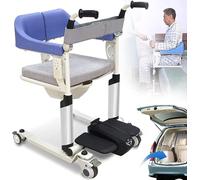 Sollevamento del paziente per Sedia a rotelle del Trasporto Domestico, Sedia a rotelle del Bagno del Sollevatore di trasferimento paziente con Sedile Diviso a 180 ° e cassettone, Sedia da co