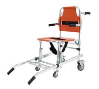 Sollevamento manuale per scale in alluminio pieghevole con 4 ruote, sedia a rotelle portatile di emergenza, per camion di soccorso, pompiere (arancione)