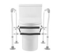 Sollevamento per WC in acciaio al carbonio, supporto per il sollevamento dei WC per anziani, portata 150 kg e altezza regolabile (65 - 78 cm), con piedini filettati e protezione antiscivolo