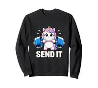 Sollevamento Pesi Unicorn Mend It Cute Gym Motivation Felpa