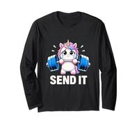 Sollevamento Pesi Unicorn Mend It Cute Gym Motivation Maglia a Manica