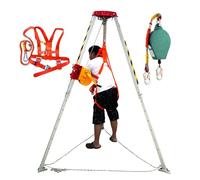 sollevamento pozzi, Sistema di treppiede for il salvataggio in tombini fognari con argano di sollevamento da 1200 1800 2600 libbre, alluminio portatile(1800LBS Winch+Safe Belt)