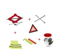 SOLLEVAMENTO SOLLEVA FINO A 2.000 kg = 20 QUINTALI = 2 TONNELLATE KIT CRIC EMERGENZA PER AUTO CRICK A PANTOGRAFO+CHIAVE A CROCE PER BULLONI+TRIANGOLO DI+GIUBBINO FLUO+OMAGGIO