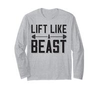 Sollevare Come Una Bestia Dicendo Bodybuilder Barbell Maglia a Manica