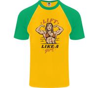 Sollevare Come Una Ragazza Maglietta Da Baseball S/S Femminile Bodybuilding Uomo