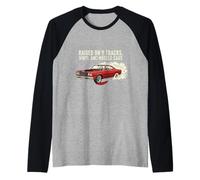 Sollevato su Vinile e Design V8s Classic 70 Road Runner Lover Maglia con Maniche Raglan