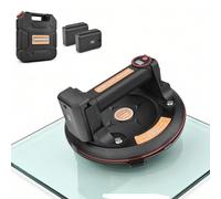 Sollevatore a batteria da 200 mm, display LCD e 2 batterie da 2,6 Ah | portata 300 kg | cuscinetto trigger | aspirazione automatica aspiratore in vetro elettrico per il trasporto di pannelli terrazzi