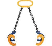 Sollevatore a catena per gru a carrello elevatore, capacità 1 tonnellata/2 tonnellate, imbracatura autobloccante con ganci ad alta resistenza per fusti in plastica/metallo con coperchio superiore