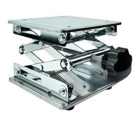 Sollevatore da laboratorio in acciaio inox, resistente, con altezza regolabile, pannello ispessito per attrezzature da laboratorio, microscopio e uso industriale, dimensioni 100 x 100 mm (150 x 150 x