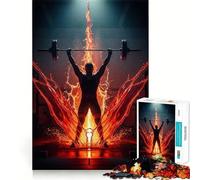 Sollevatore di pesi Energia infuocata Puzzle da 1000 pezzi per adolescenti Gioco stimolante per la mente Incastro perfetto Senza spazi vuoti Attività rilassante di gruppo al chiuso (50x75cm)