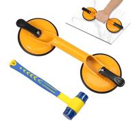 Sollevatore doppio con martello in gomma per laminato e piastrelle, strumento di livellamento, strumento di fissaggio 35 cm, in alluminio, per la riparazione delle fughe e per lo sport in vetro