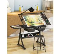 Sollevatore Elettrico per Tavolino Supporto per tavolo da pranzo, scrivania elettrica con forbici, postazione di lavoro per artisti e artigiani, con altezza regolabile e inclinazione, casset