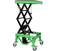 Sollevatore idraulico a forbice per moto, resistente supporto verde con 4 ruote, perfetto per piccole moto da cross e ATV, design in acciaio resistente