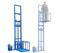 Sollevatore idraulico ctric, montaggio a parete, in acciaio, con guardrail, altezza 2-10 m, ideale per uso domestico e magazzino (blu, 9 m)