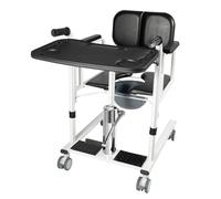 Sollevatore idraulico paziente, sedia a trasferimento a 180°, seduta divisa con ruote, regolabile in altezza, stabile e confortevole, con ruote fino a 150 kg, per malati anziani disabili