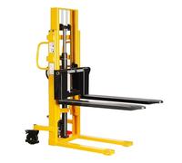 Sollevatore idraulico per materiali, capacità 450 libbre, altezza di sollevamento 39,5", con ruote girevoli e piattaforma in acciaio rimovibile(Flatbed and Forklift)