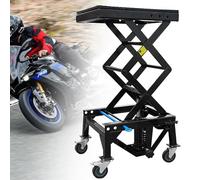 Sollevatore idraulico per moto, sollevatore a forbice resistente, con cuscinetto di carico, regolabile in altezza con dispositivo di bloccaggio delle ruote, per motoslitte, moto da cross