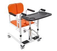 Sollevatore idraulico per pazienti con ruote, fino a 150 kg, sedile separato a 180°, per malati, anziani, disabili, donne incinte (arancione)