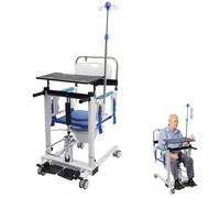 Sollevatore idraulico per pazienti con supporto per infusione, tavolo da pranzo e ruote, regolabile in altezza, sedia da doccia per anziani