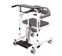 Sollevatore idraulico pieghevole con sedile diviso a 180 ° e maniglia rimovibile, altezza regolabile per trasferimento paziente con carico fino a 136 kg, può essere utilizzato per sollevare la