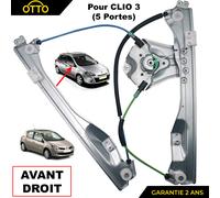 Meccanismo Alzacristalli Anteriore Destro per Clio 3 (5 Porte) 8200843597