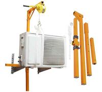 Sollevatore manuale da 300 kg con sistema a puleggia, set completo da 25 m per installazione sicura dell'unità CA, strumento di sollevamento di 150 kg, facile da usare, soluzione di movimentazione