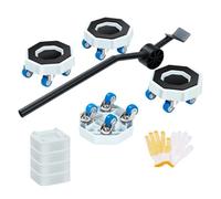 Sollevatore Mobili,Rotelle per Spostare Mobili a 360 Gradi,Ruota per il Trasporto di mobili con Scanalatura e Freni,4 Rotelle per Mobili E 1 Piede di Porco, Carico Massimo 350Kg