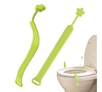 Sollevatore per sedile del WC, 2 pezzi, strumento di montaggio senza | Design floreale per evitare il tocco, in silicone, per bagno e pubblico