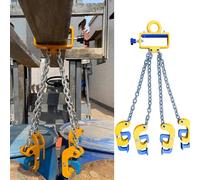 Sollevatore per tamburo da 55 galloni con ganci a benna da 2/4 - Morsetto a barilotto a catena in acciaio resistente per movimentazione di fusti in metallo/plastica con carrello elevatore