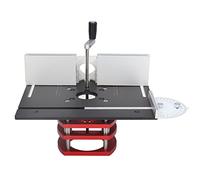 Sollevatore Universale per Router con Piastra Superiore Sollevamento Manuale Lavorazione del Legno Scanalatura Rifilatura Smussatura Piano del Tavolo con 4 Fori di Montaggio Corsa (Nero LR063682)