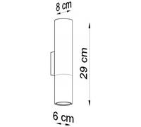 SOLLUX - Applique Da Parete In Metallo Loopez Sollux Dorato 60x80x290 Mm Metallo