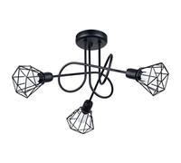 Sollux Artemis Lampadario - Lampadari per Camera da Letto - Lampadari a LED per Soggiorno - Soffitto Luci Corridoio - Lampadari Moderni - Nero - 50-60Hz, ~220-230V E14 3x40W 3x12W LED