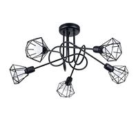 Sollux Artemis Lampadario - Lampadari per camera da letto - Lampadari LED per soggiorno - Soffitto luci corridoio - Lampadari moderni - Nero - 50-60Hz, ~220-230V E14 5x40W 5x12W LED