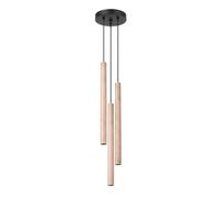 SOLLUX illuminazione PASTELO 3P Lampada a sospensione in legno a 3 lampadine Lampada a sospensione da tavolo - Attacco G9 - lampadina non inclusa - 19,5x19,5x115cm