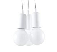 SOLLUX Lampada a Sospensione DIEGO Design Unico senza Paralume Illuminazione Minimalista Lampadina LED Tripla Bianca
