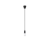 SOLLUX Lampada a Sospensione DIEGO Design Unico senza Paralume Illuminazione Minimalista Lampadina LED Singola Nera