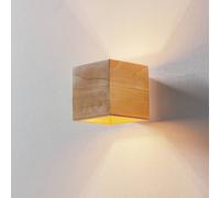 SOLLUX LIGHTING Applique Ara a forma di cubo in legno SOLLUX LIGHTING
