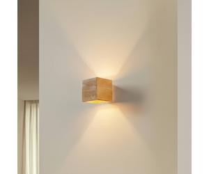 SOLLUX LIGHTING Applique Ara a forma di cubo in legno SOLLUX LIGHTING