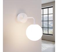 SOLLUX LIGHTING Applique Astral, bianco, proiezione 22 cm, acciaio/vetro SOLLUX LIGHTING