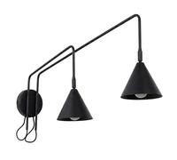 SOLLUX lighting Applique da parete NOX 2, nera, con un interruttore