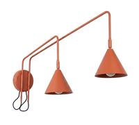 SOLLUX lighting Applique da parete NOX 2, ocra rossa, con un interruttore