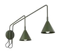 SOLLUX lighting Applique da parete NOX 2 verde oliva con un interruttore