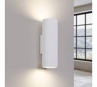 SOLLUX LIGHTING Applique in carbonio, bianco, altezza 20 cm, alluminio, a 2 luci. SOLLUX LIGHTING