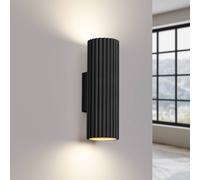 SOLLUX LIGHTING Applique in carbonio, nero, altezza 20 cm, alluminio, a 2 luci. SOLLUX LIGHTING