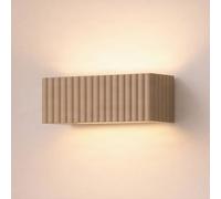 SOLLUX LIGHTING Applique Rigata, color taupe, ceramica, lunghezza 34 cm, luce verso SOLLUX LIGHTING