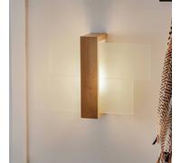 SOLLUX LIGHTING Applique Shifted 1, vetro e legno chiaro SOLLUX LIGHTING
