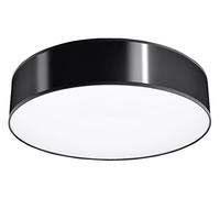 SOLLUX lighting Arena 45 Lampada Da Soffitto Rotonda, Design Minimalista E Moderno, Lampadina E27 (LED) Sostituibile, 1x60 W, Facile Da Pulire, In PVC, 45x45x11 cm, Nero
