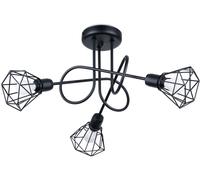 Sollux Artemis Lampadario - Lampadari per Camera da Letto - Lampadari a LED per Soggiorno - Soffitto Luci Corridoio - Lampadari Moderni - Nero - 50-60Hz, ~220-230V E14 3x40W 3x12W LED